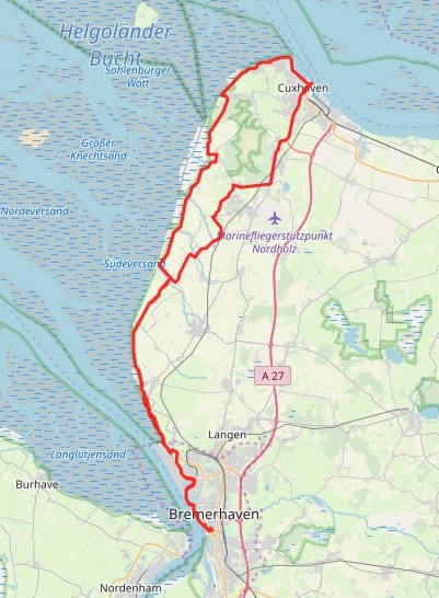 12. Tag / 11. Etappe Bremerhaven – Cuxhaven – Bremerhaven ca. 110km