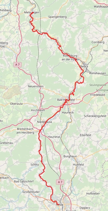 5. Etappe Fulda – Melsungen ca. 112km