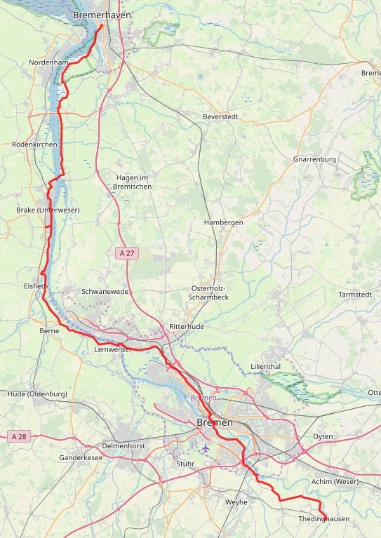 10. Etappe Thedinghausen – Bremerhaven ca. 104 km