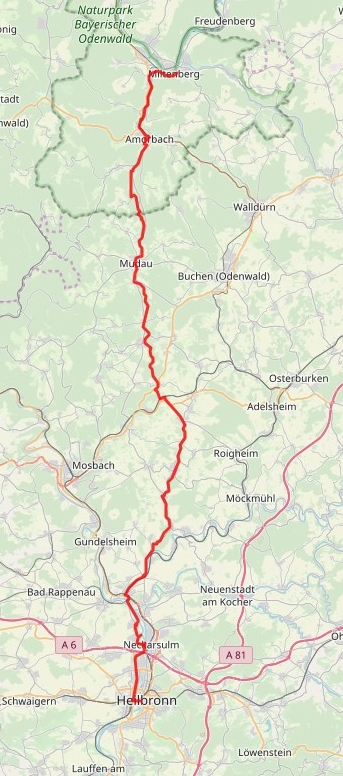 2. Etappe Heilbronn – Miltenberg ca. 87 km