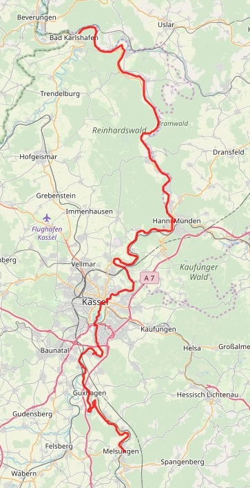 6. Etappe Melsungen – Bad Karlshafen ca. 109 km