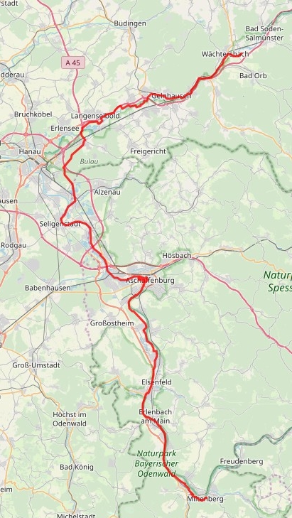 3. Etappe Miltenberg – Wächtersbach ca.110km